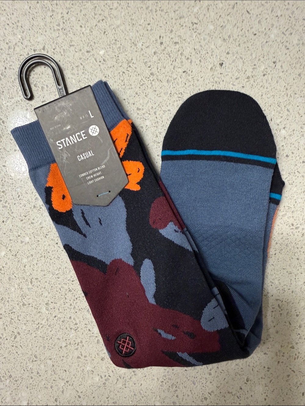 Stance Men's Casual Crew Socks - Blue Multi Large 1 Pair